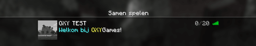 Voorbeeld MOTD in Minecraft client