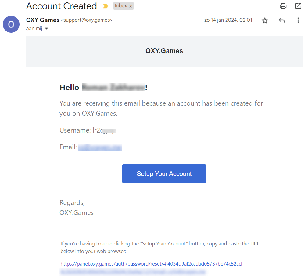 Voorbeeld e-mail van panel.oxy.games