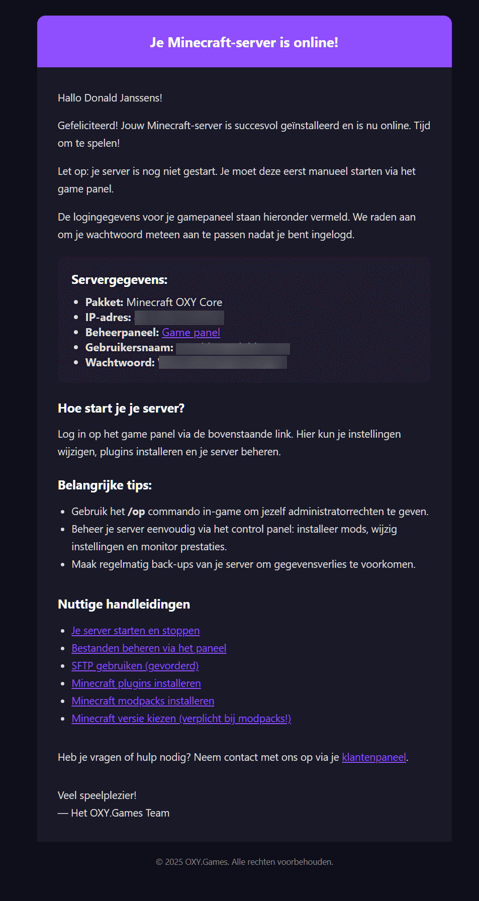 Email example