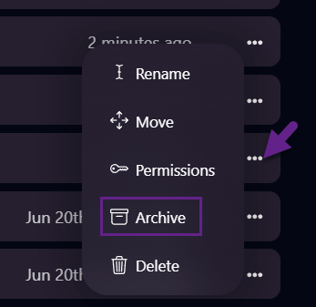Per folder archive