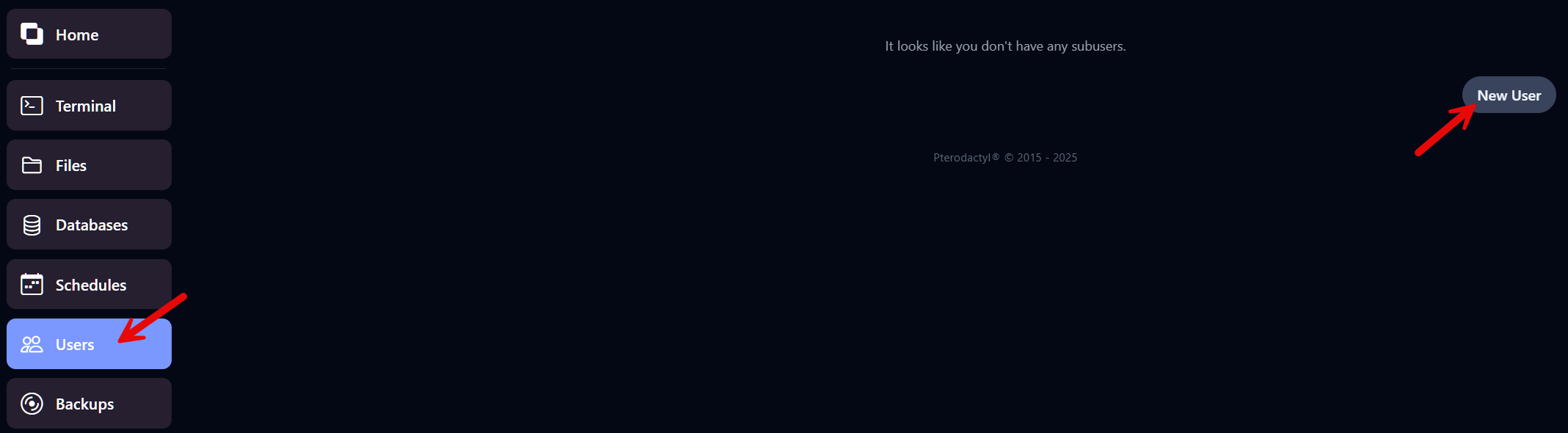 Open Users menu