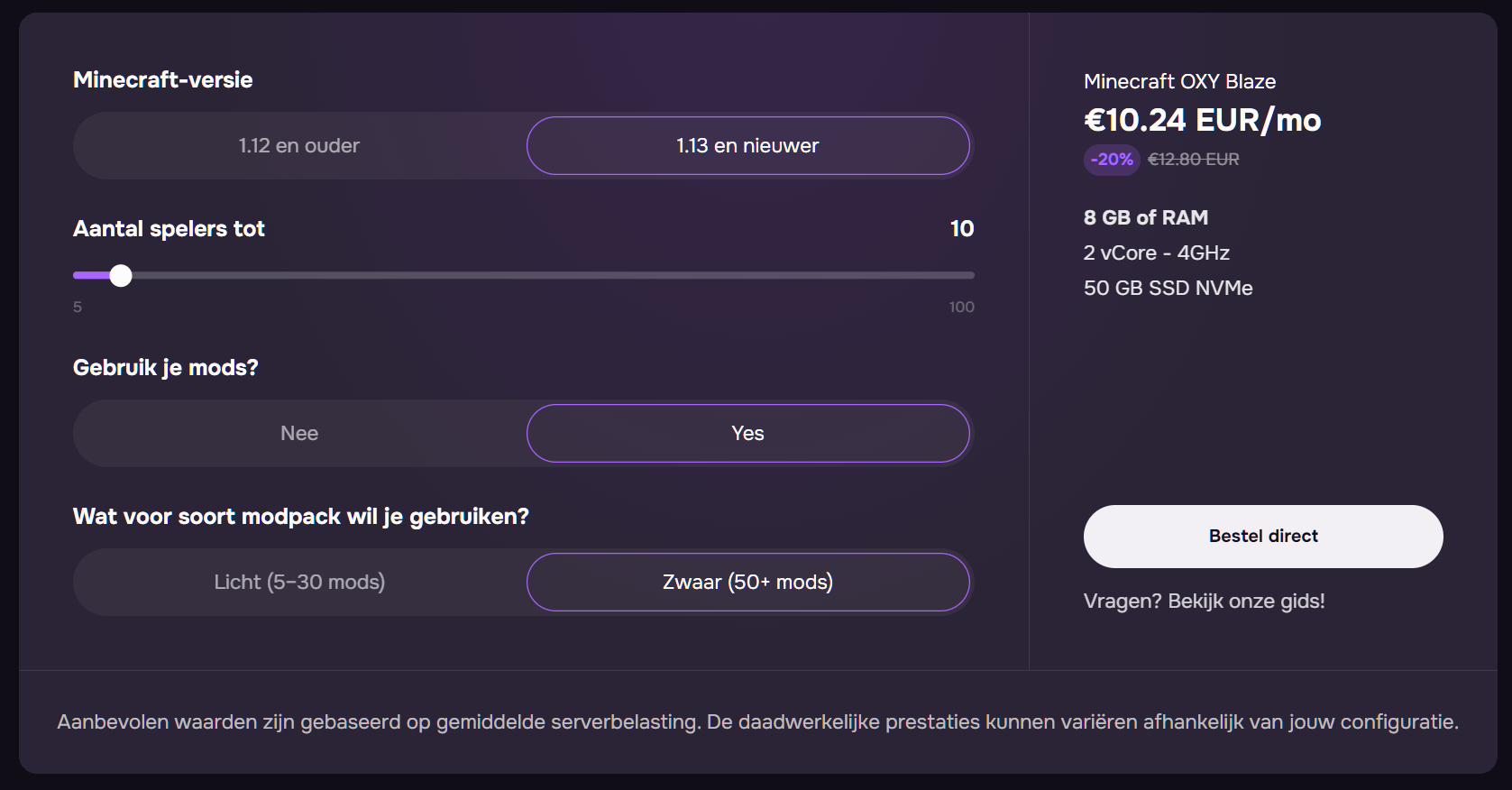 Server configuration – OXY Blaze