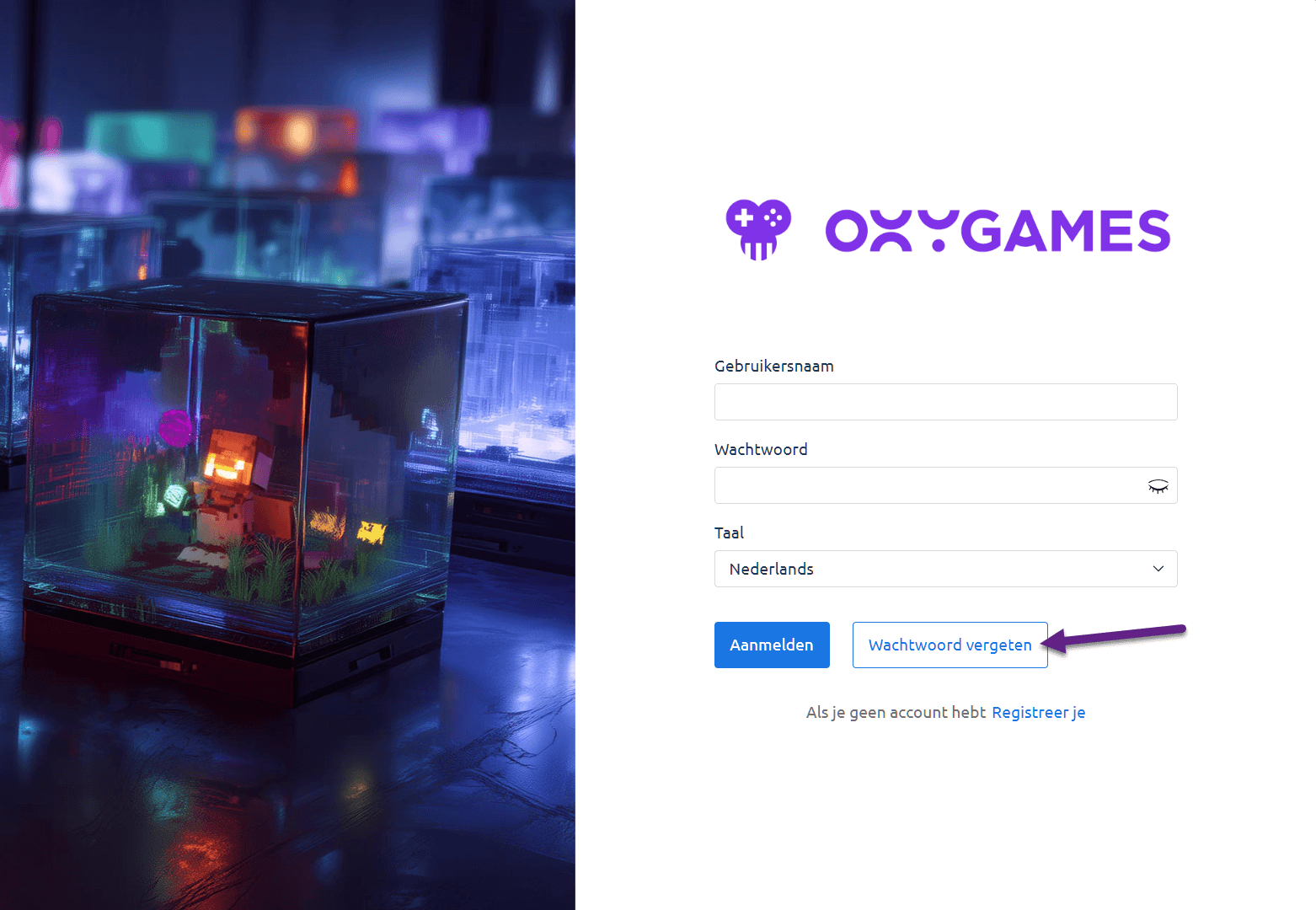 Login page with &#39;Forgot password&#39; link