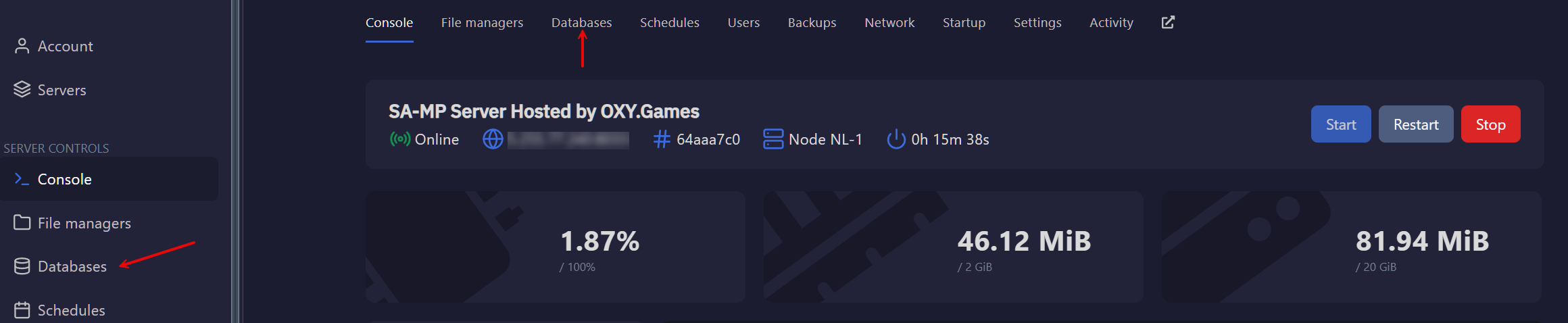 Create Database Step 1