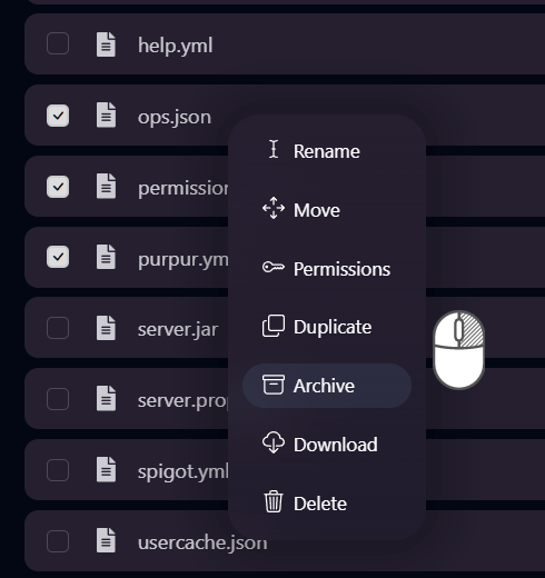 Multi-select actions