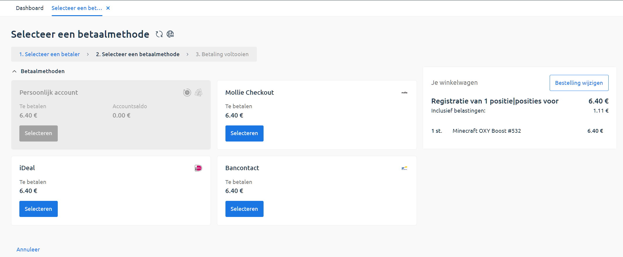 Choose payment method
