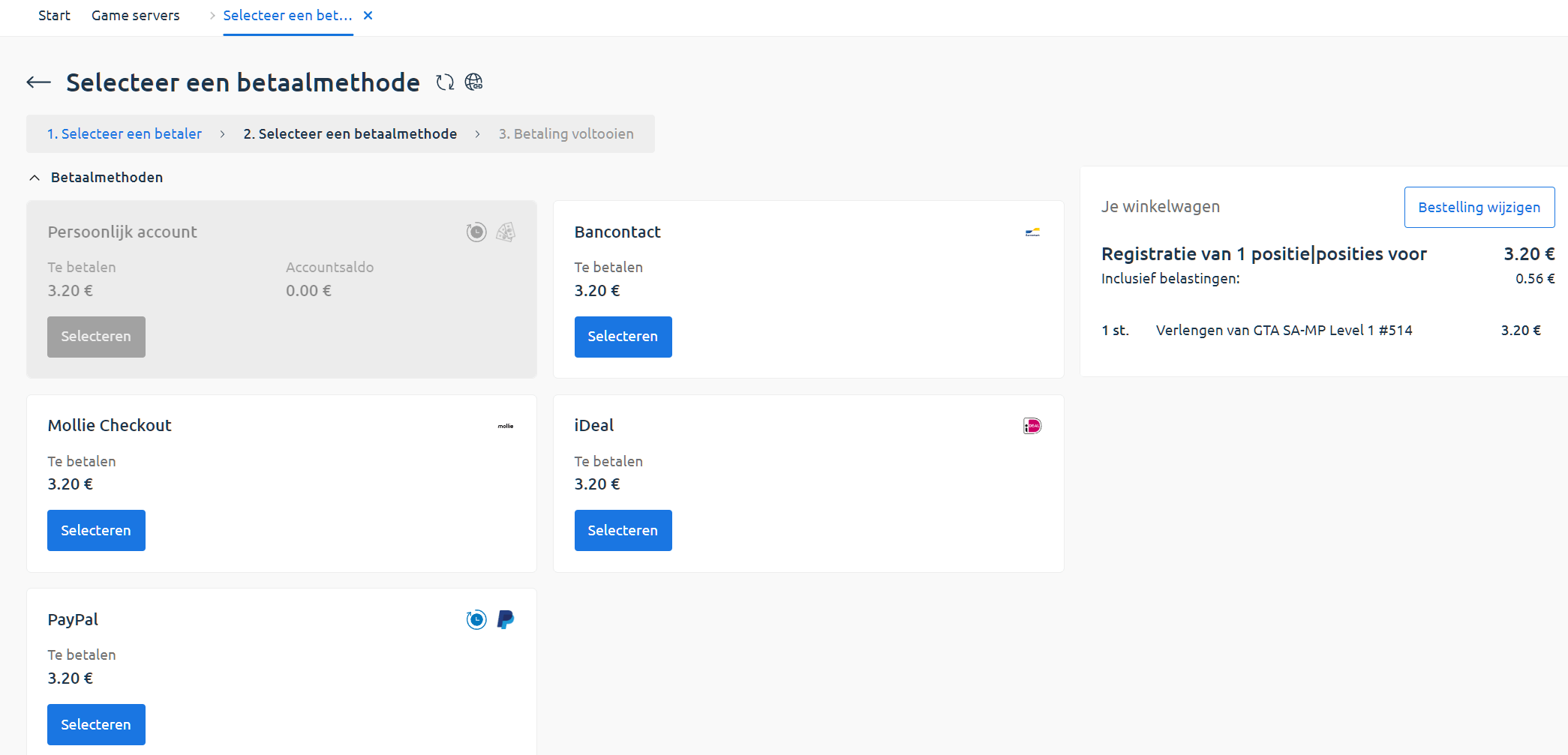 Choose payment method