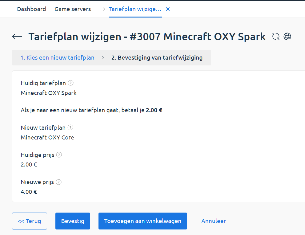 Upgrade confirmation