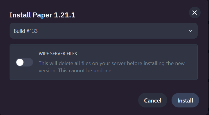 Install screen for Paper