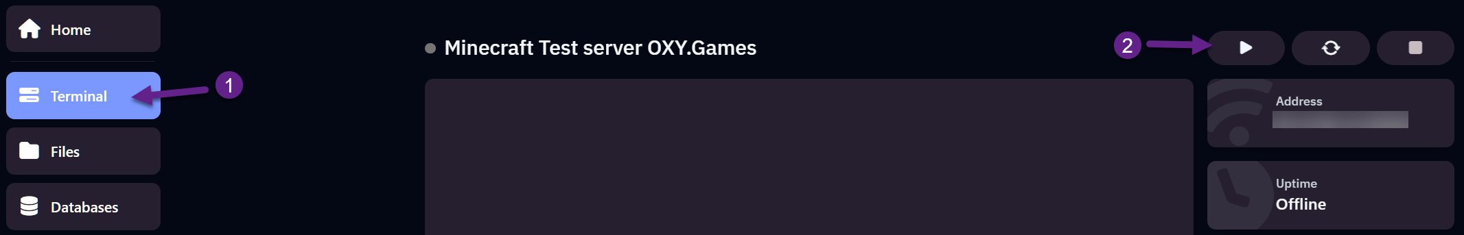 Start server from terminal