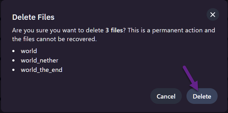 Confirm delete